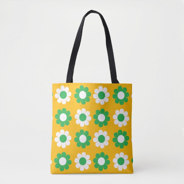 Retro Flower Power Tygkasse (Framsida)