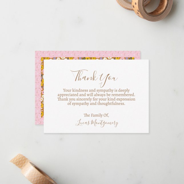 Retro Flower Tack, sympati Anteckningskort (Fram/Back In Situ)