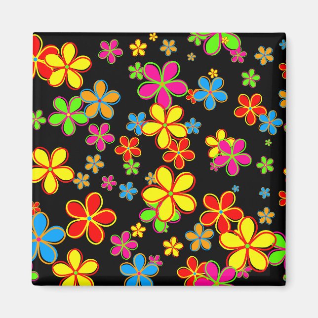 Retro Flower Tapet Magnet (Framsidan)