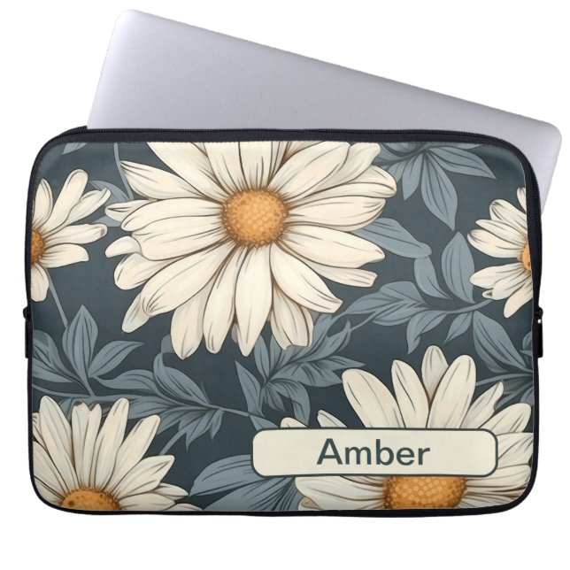 Retro Flowers 10 laptop sleeve (Framsidan)