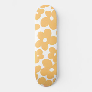 Retro Flowers #1 #blommigt #mönster #decor #art Mini Skateboard Bräda 18,5 Cm