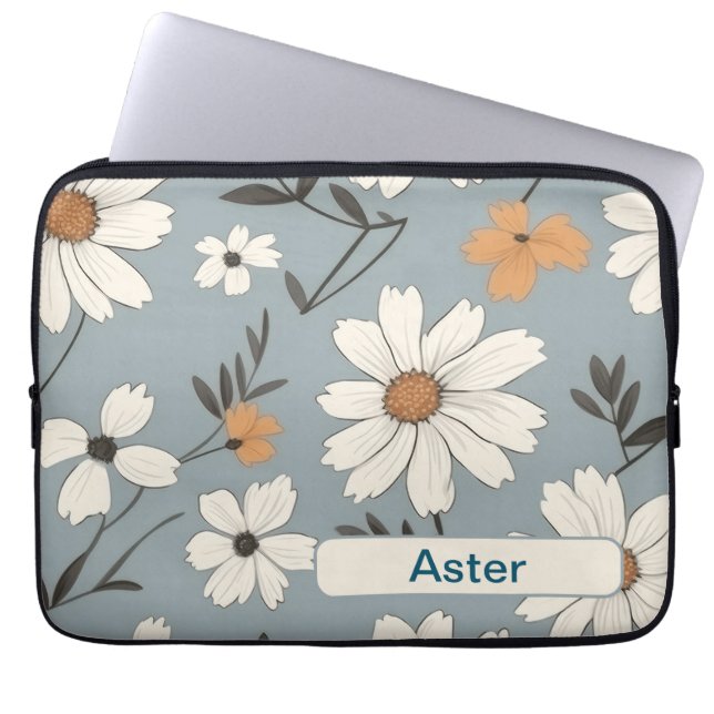 Retro Flowers 1 laptop sleeve (Framsidan)