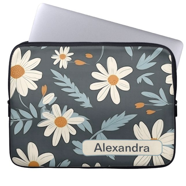 Retro Flowers 2 laptop sleeve (Framsidan)