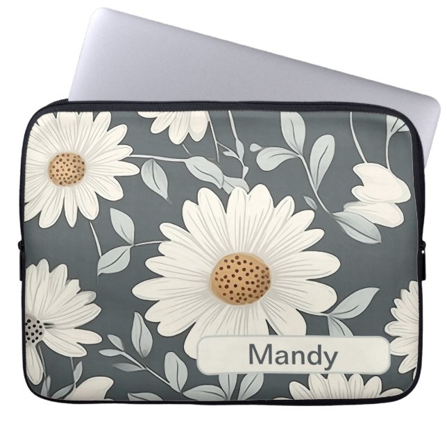 Retro Flowers 3 laptop sleeve (Framsidan)