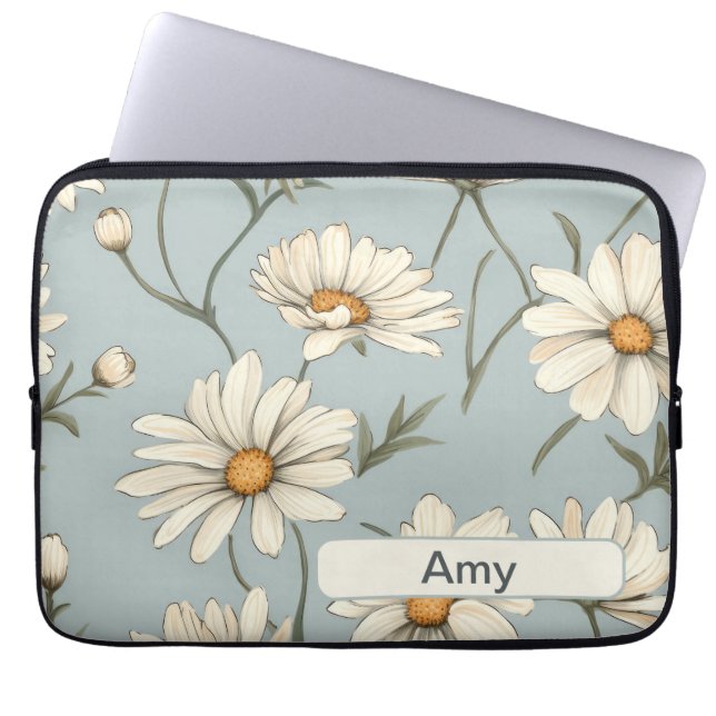 Retro Flowers 4 laptop sleeve (Framsidan)