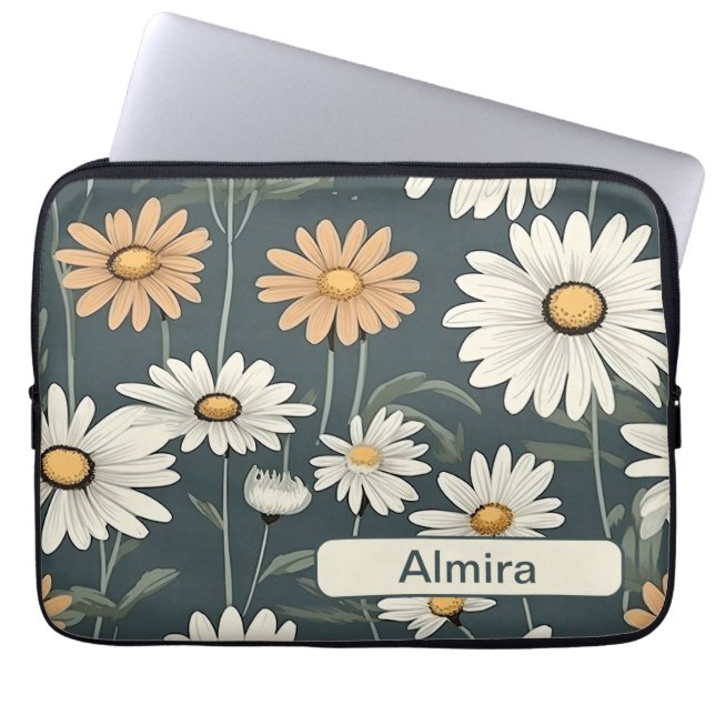 Retro Flowers 5 laptop sleeve (Framsidan)