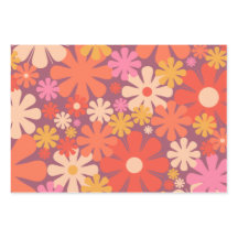 Retro Flowers 60 s 70-tal Aesthetic Blommönster