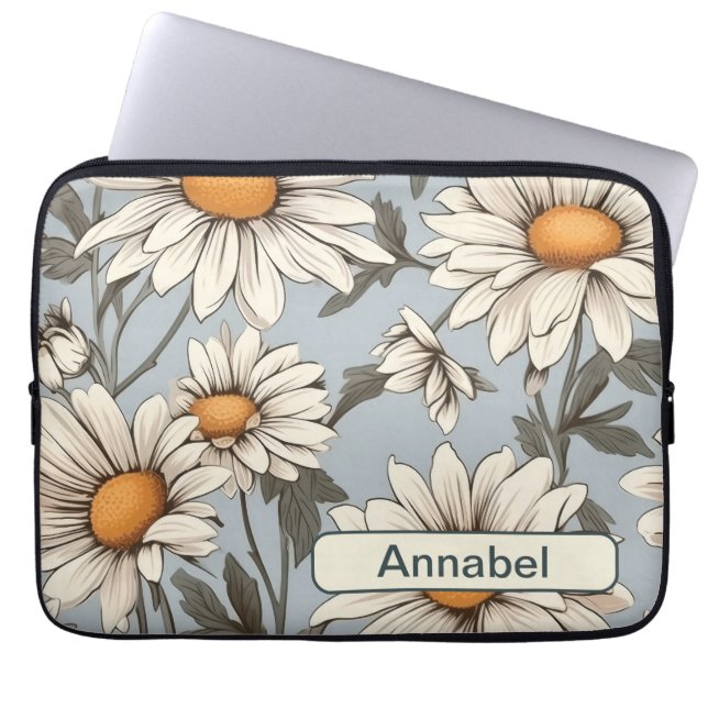 Retro Flowers 6 laptop sleeve (Framsidan)