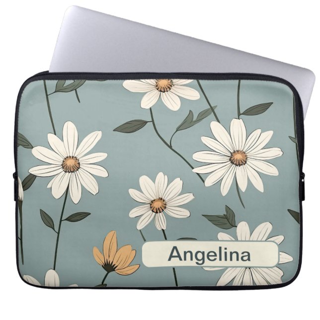 Retro Flowers 7 laptop sleeve (Framsidan)