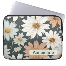 Retro Flowers 8 laptop sleeve