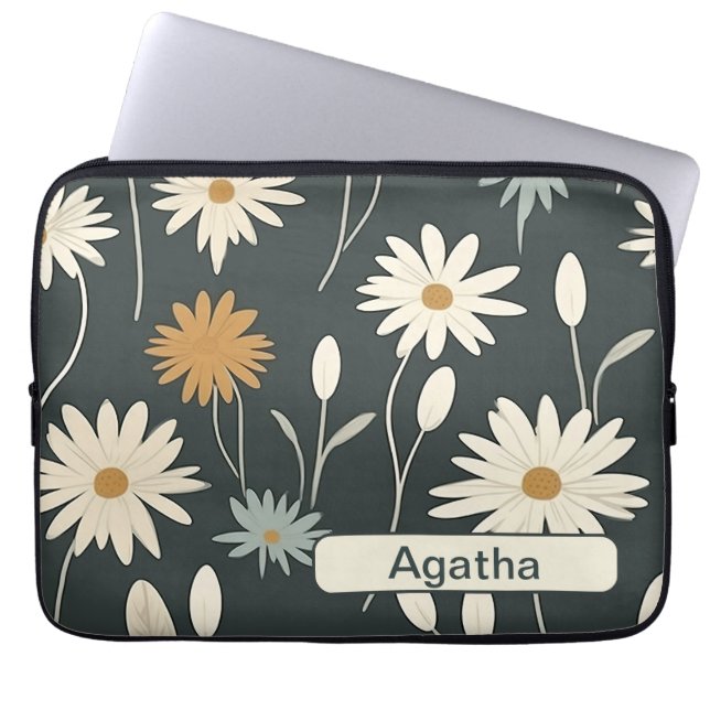 Retro Flowers 9 laptop sleeve (Framsidan)