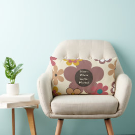 Retro Flowers "Bloom where you're Planted" Lumbarkudde