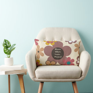 Retro Flowers "Bloom where you're Planted" Lumbarkudde