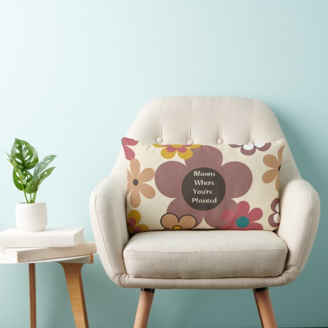 Retro Flowers "Bloom where you're Planted" Lumbarkudde (Stol)