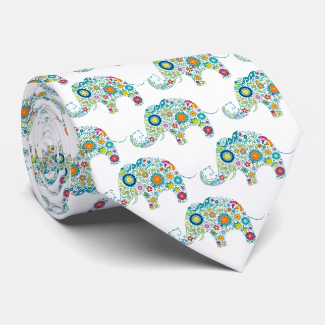 Retro Flowers Cute Elephant Mönster Slips (Rullad)