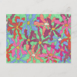 Retro Flowers för artistvykort Vykort