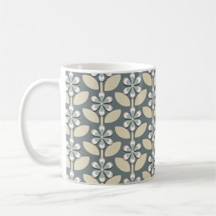 Retro Flowers för Sage Grönt Kaffemugg