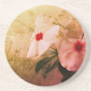 Retro Flowers Foto Sandstone Drink Underlägg Sandsten