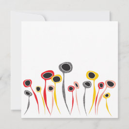 Retro Flowers Greeting Card Kort