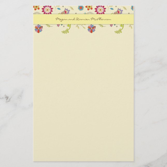 Retro Flowers ・ Gult ・ Papper (Framsida)