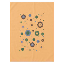 Retro Flowers Gult Tablecloth
