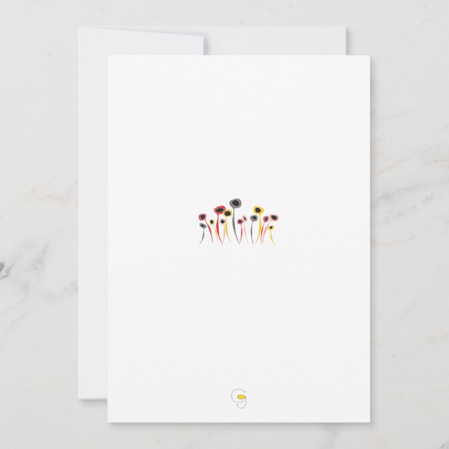 Retro Flowers-inbjudan Inbjudningar (Baksida)