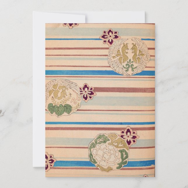 Retro Flowers Inbjudningar (Framsida)