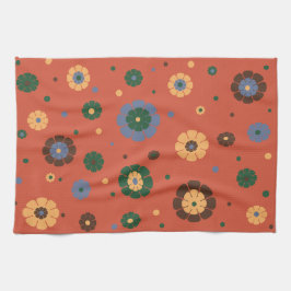 Retro Flowers Kitchen Towel Kökshandduk