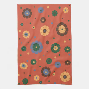 Retro Flowers Kitchen Towel Kökshandduk