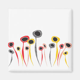 Retro Flowers Magnet