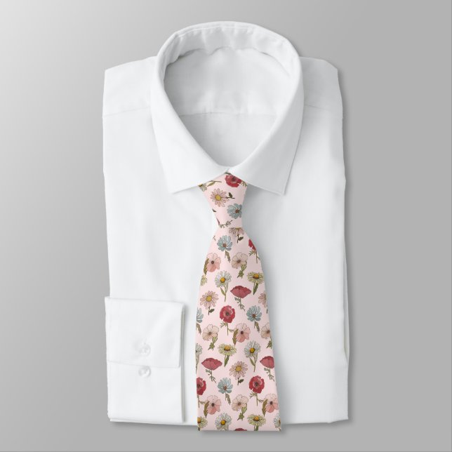 Retro Flowers Mönster Poppies Slips (Bunden)