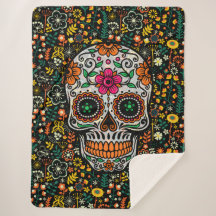 Retro Flowers Mönster Sugar Skull