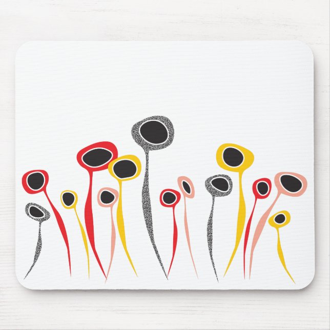 Retro Flowers Mouse Pad Musmatta (Framsidan)