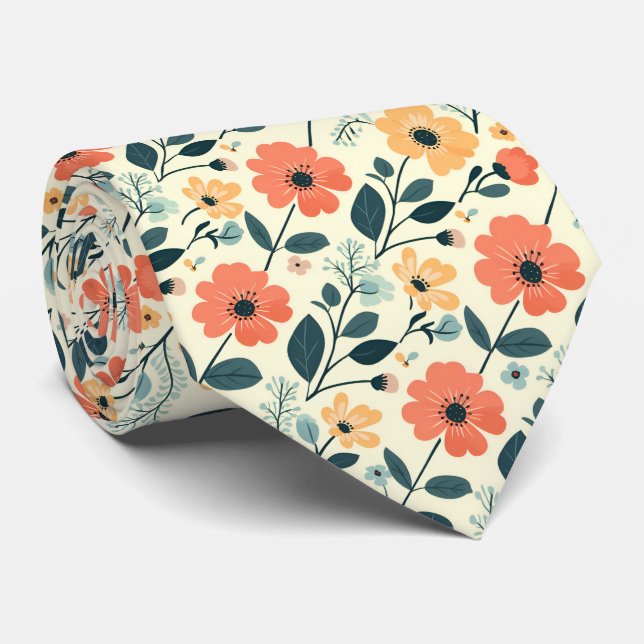 Retro Flowers on Lemon Gult Slips (Rullad)