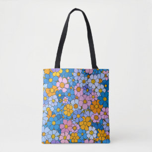 Retro Flowers på 1970-talet Tygkasse