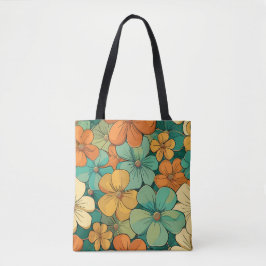 Retro Flowers på 1970-talet Tygkasse