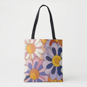 Retro Flowers på 1970-talet Tygkasse
