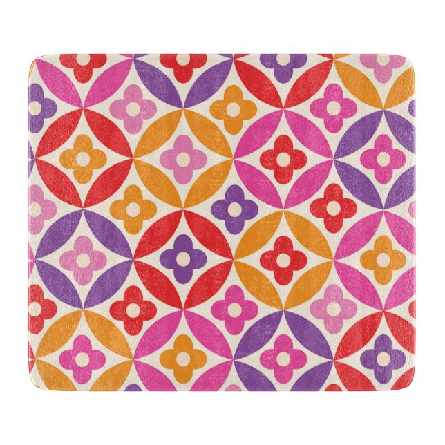 Retro Flowers på Mid Centres Circles Mönster (Framsidan)