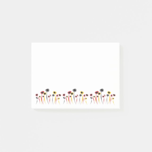Retro Flowers Post-it Notes (Framsida)