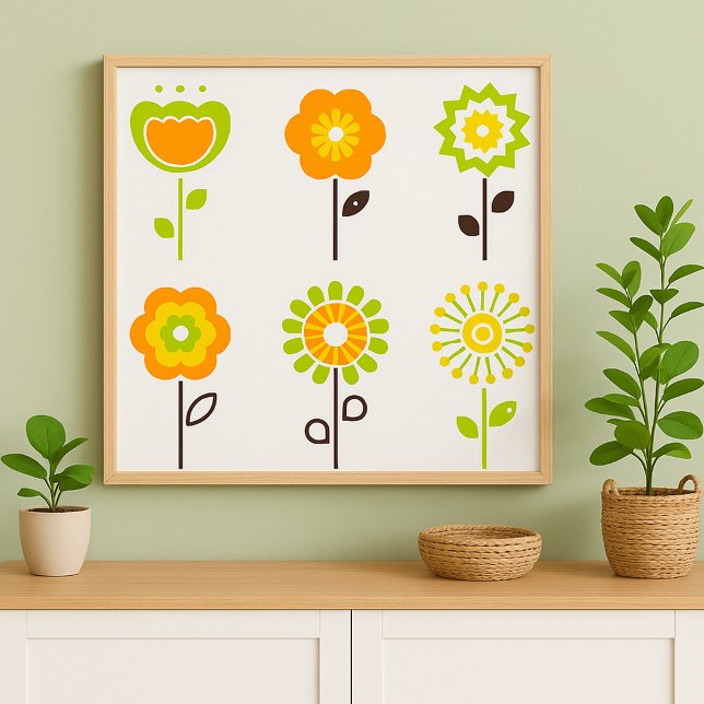 Retro Flowers Poster (Skapare uppladdad)