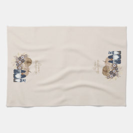 Retro Flowers Pumpkins Denim Gnomes Thanksgiving Kökshandduk