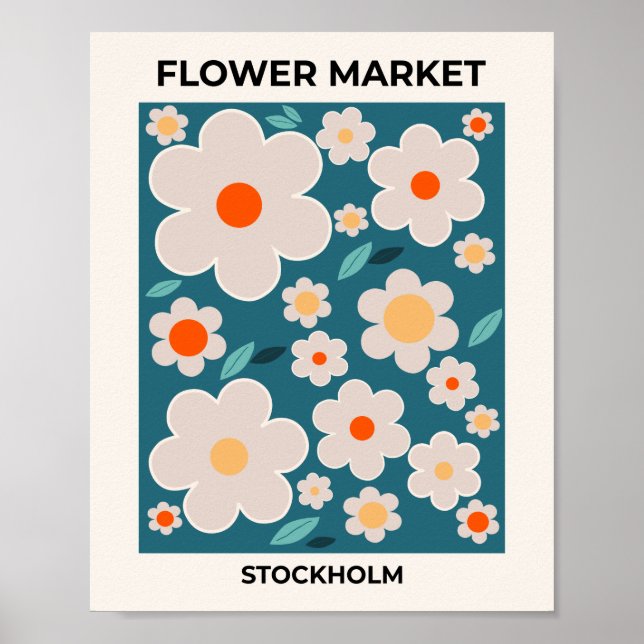 Retro Flowers (Retro Flowers) i Stockholm-Abstrakt Poster (Framsidan)