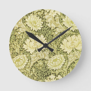 Retro Flowers Rund Klocka