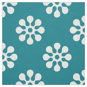 Retro Flowers sömlösa mönster-vita Tyg