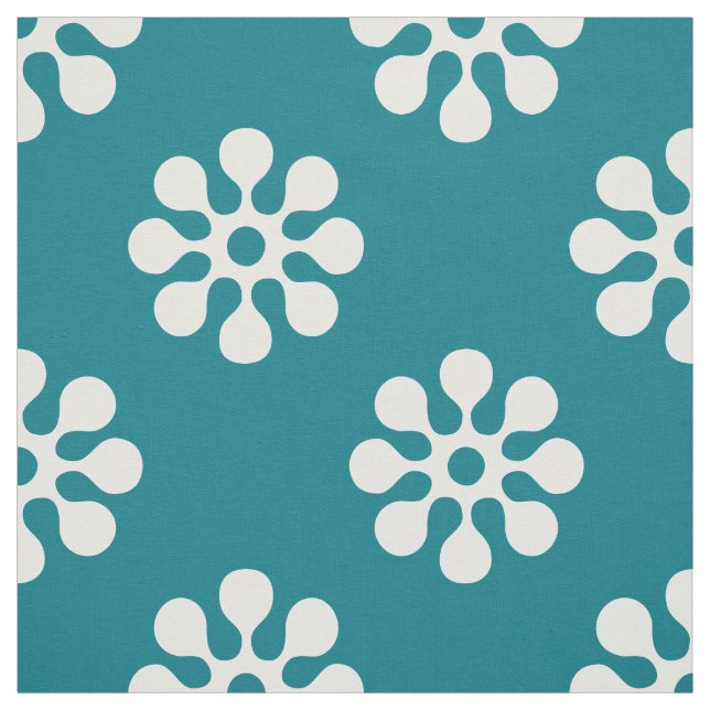 Retro Flowers sömlösa mönster-vita Tyg (Provkarta)