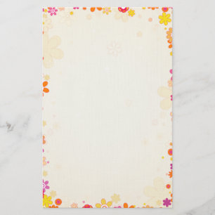 Retro Flowers Stationary Brevpapper