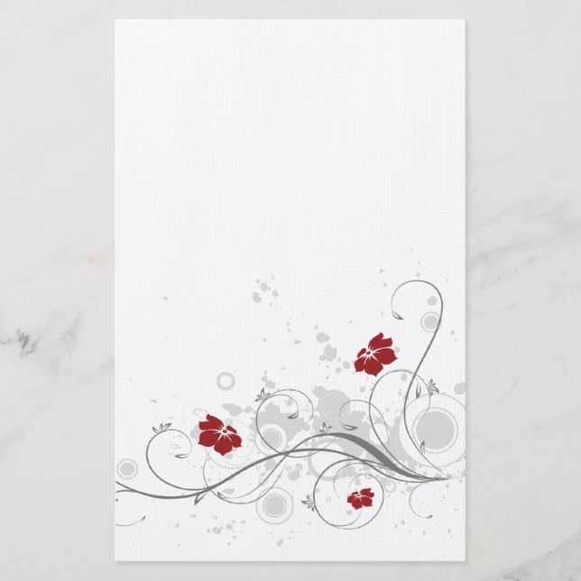 Retro Flowers Stationary Brevpapper (Framsida)