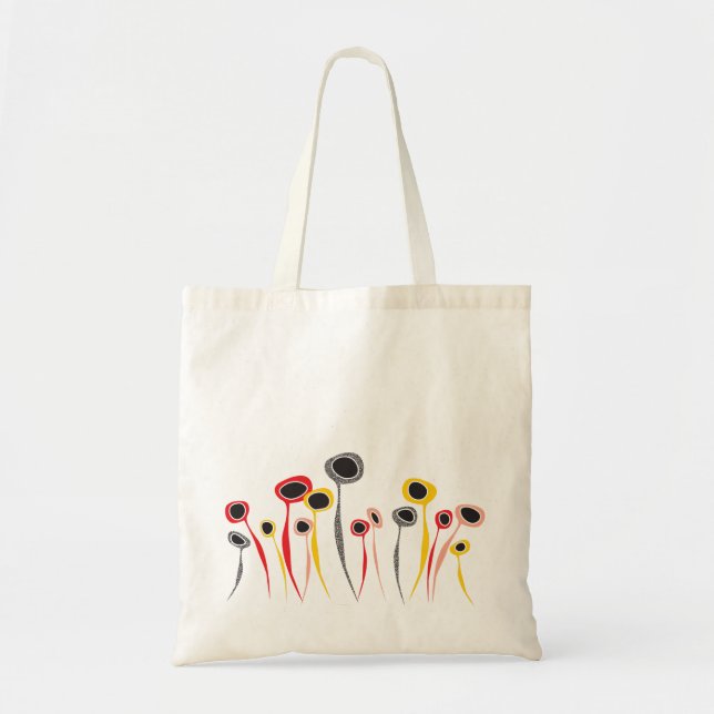Retro Flowers Tote Bag Tygkasse (Framsidan)