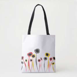 Retro Flowers Tote Bag Tygkasse