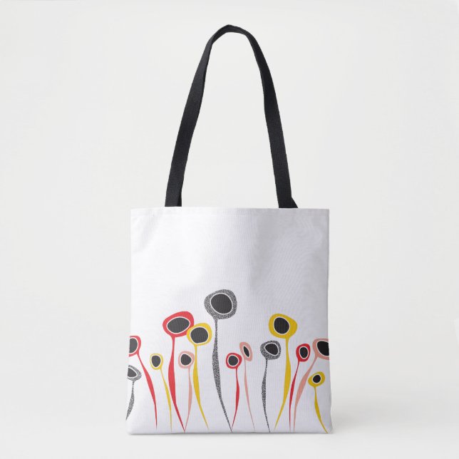 Retro Flowers Tote Bag Tygkasse (Framsida)